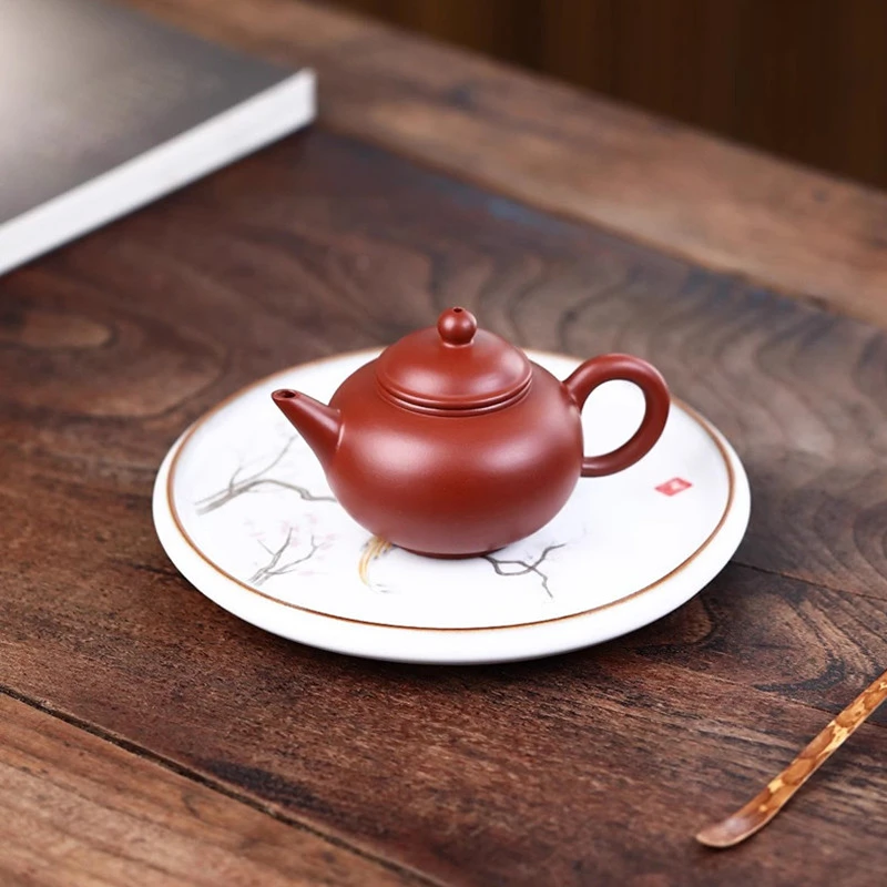 水平壶朱泥大红袍手拉壶手工茶壶家用档口70CC80CC120CC145CC