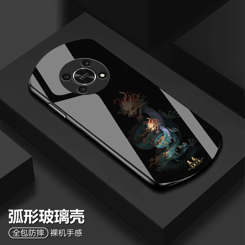 荣耀X30国风十二生肖手机壳弧形玻璃高颜值防摔保护套