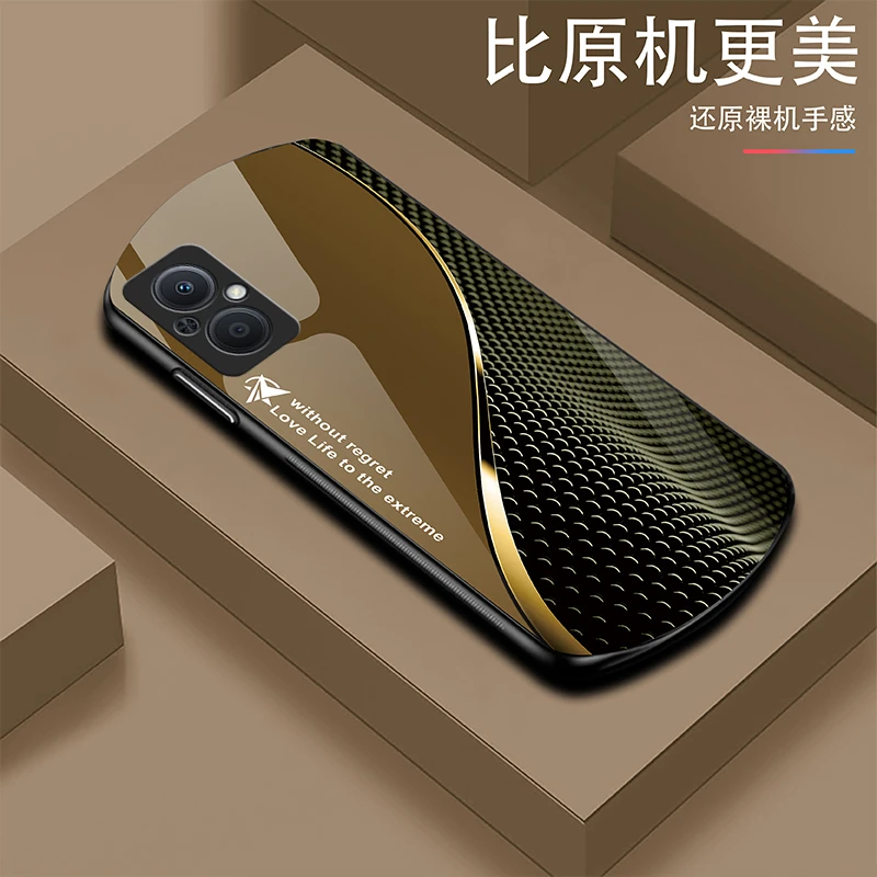 新款【适用OPPO A96】轻奢时尚简约大气耐磨玻璃手机壳