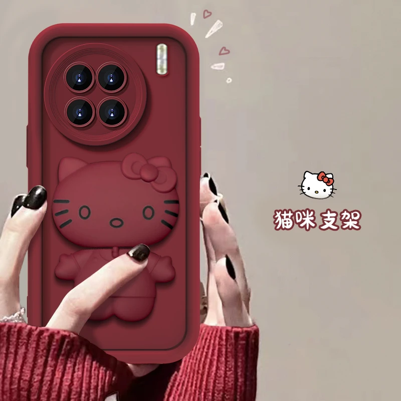 vivo X90S手机壳猫猫支架网红爆款天眼硅胶全包防摔可爱女款软壳