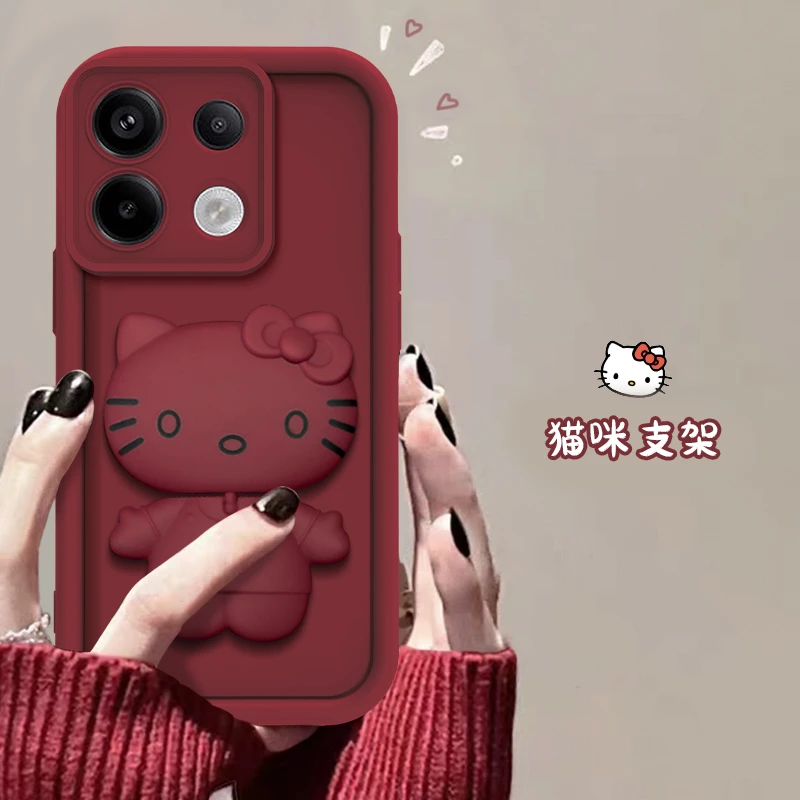 红米note13Pro手机壳猫猫支架款网红爆款天眼硅胶全包防摔可爱女