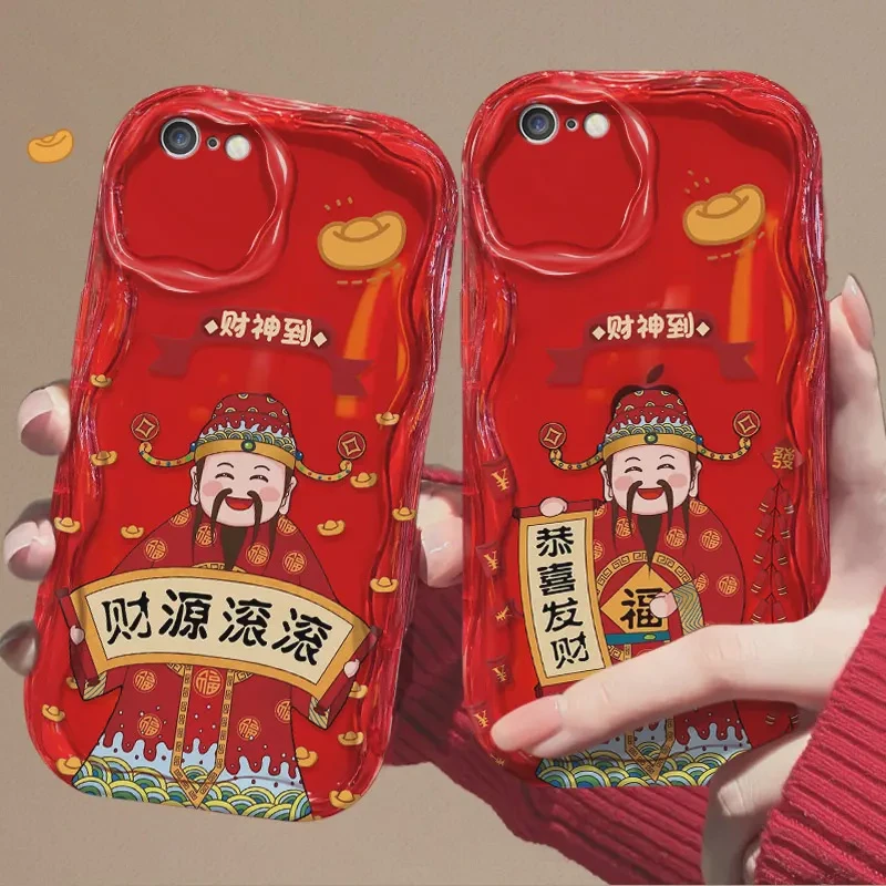 财神到适用于苹果6Plus/6SPlus手机壳全包硅胶防摔创意新款奶油壳
