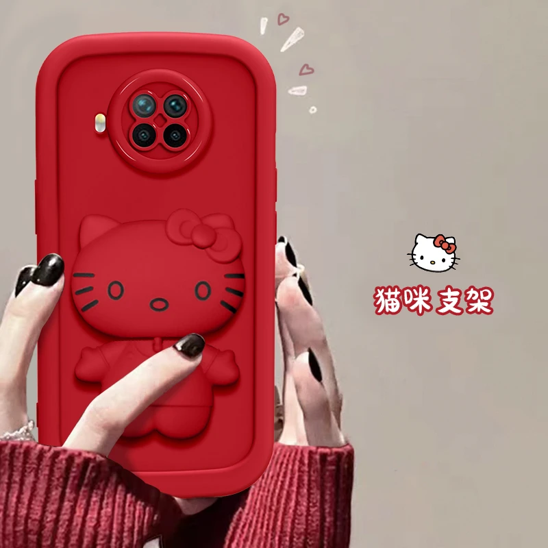 红米note9Pro手机壳猫猫支架泡芙壳高颜值创意可爱硅胶全包防摔女
