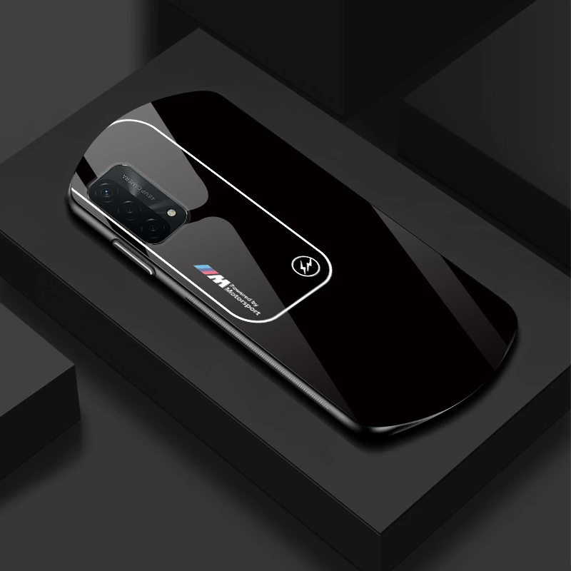 适用【OPPO A93】新款弧形玻璃渐变宝马简约软边商务手机壳