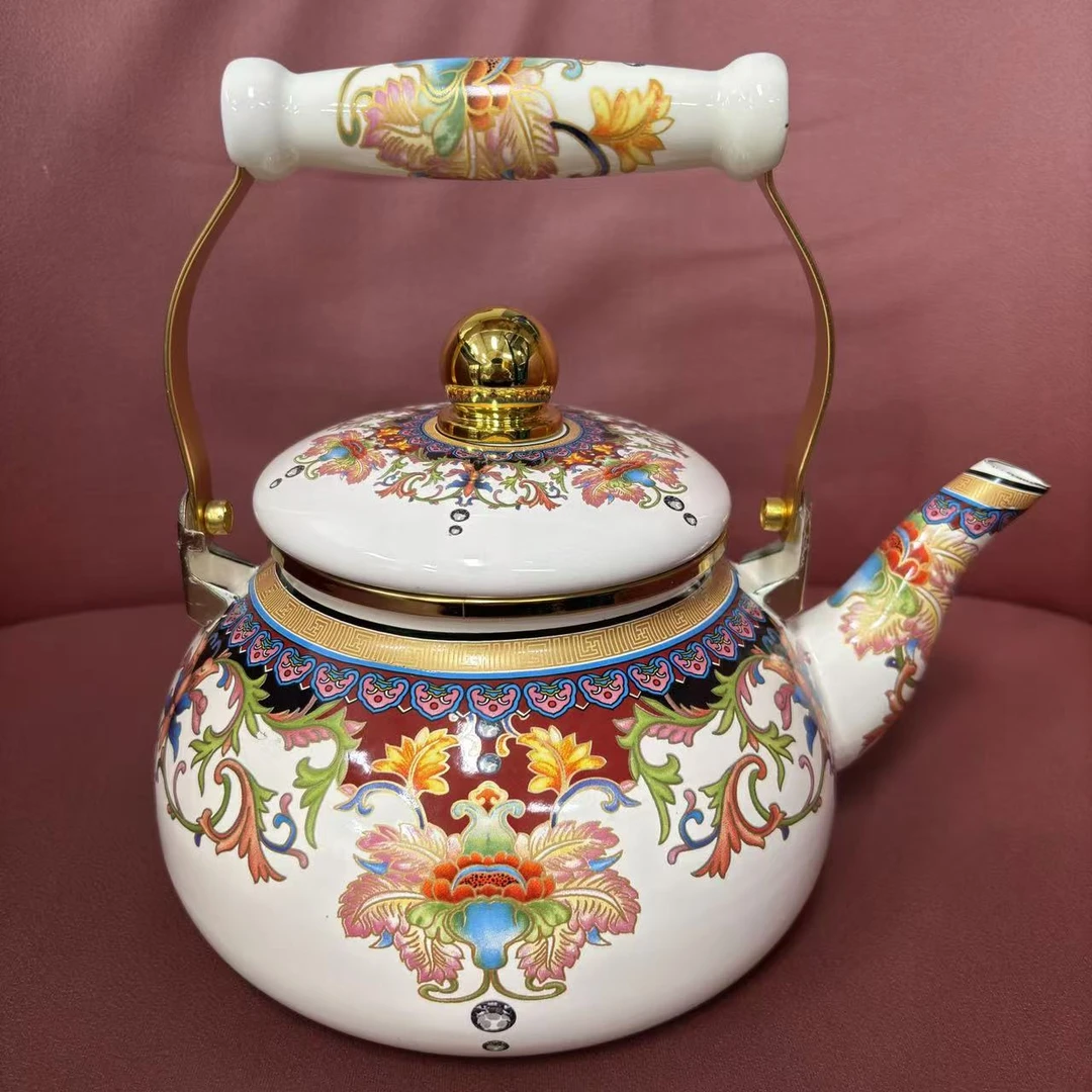 珐琅搪瓷茶壶凉水壶开水壶烧水壶热水壶奶茶壶 QQ