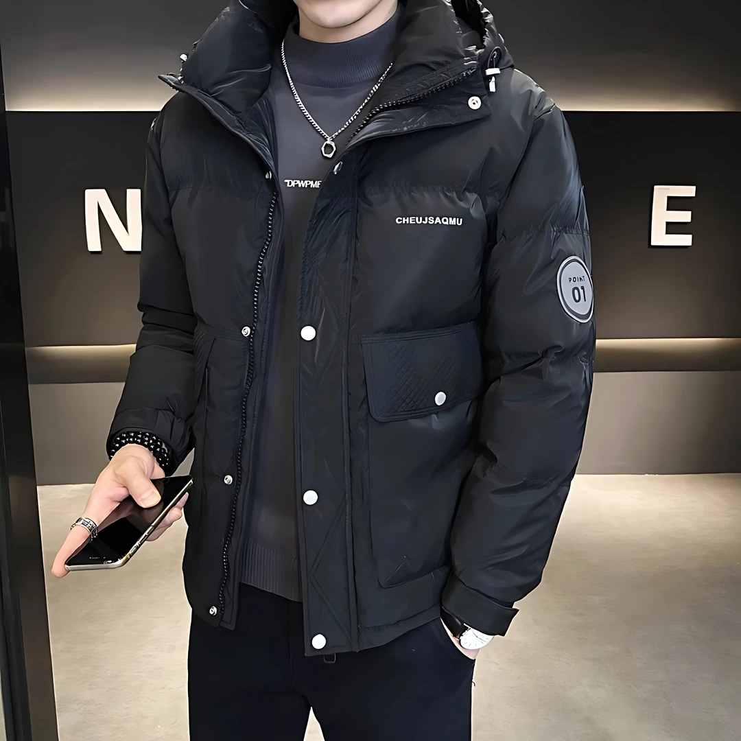 男士外套秋季爆款2023新款外套秋冬款男时尚连帽羽绒服休闲外套男