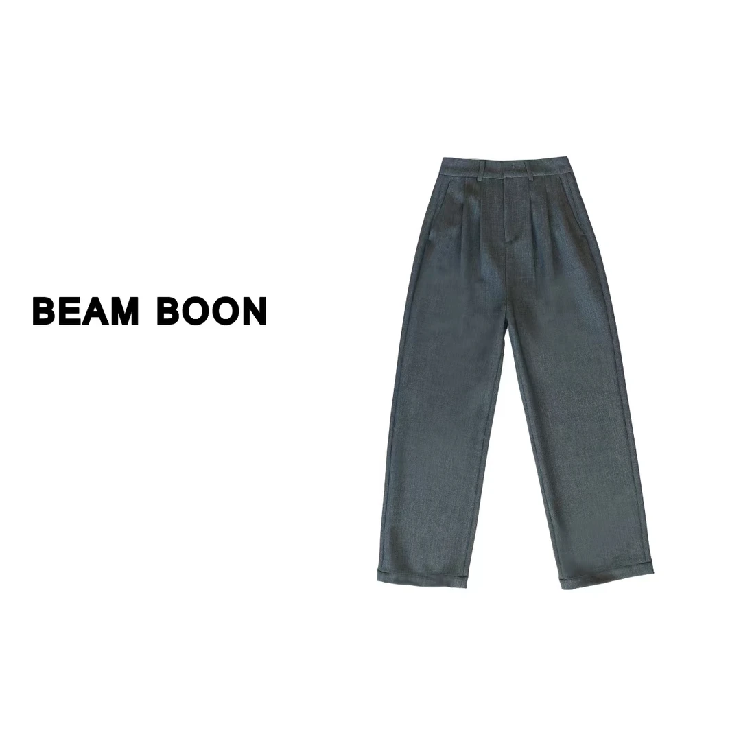 Beam Boon | “阔腿天花板” 进口羊毛混纺高腰百搭通勤阔腿裤