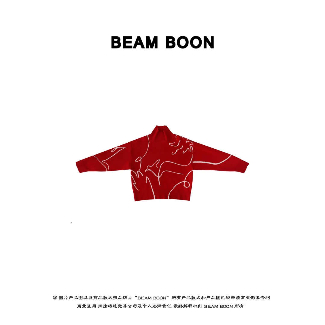Beam Boon | 【芝士莓莓】色彩印象软糯100%羊毛半高领针织纯色毛衣