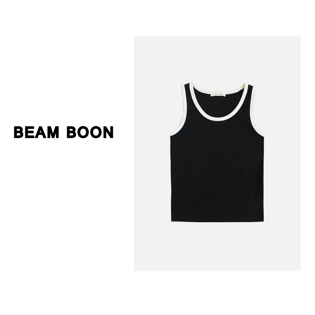 Beam Boon | 万搭简约派~撞色圆领修身显瘦吊带背心