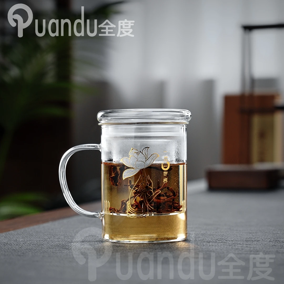 玻璃杯家用客厅耐高温茶杯水杯大容量办公室茶杯透明喝水杯子