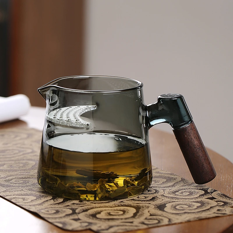 玻璃茶壶耐高温月牙过滤茶水分离泡茶壶绿茶分茶器公道杯功夫茶具