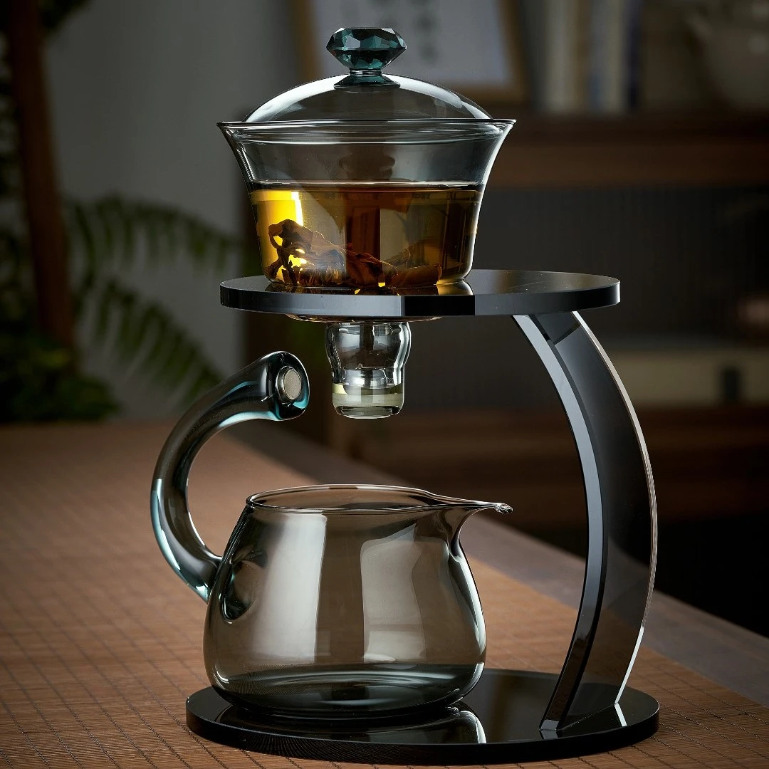 全度玻璃半自动茶具懒人家用感应泡茶壶功夫茶杯冲泡茶神器简约