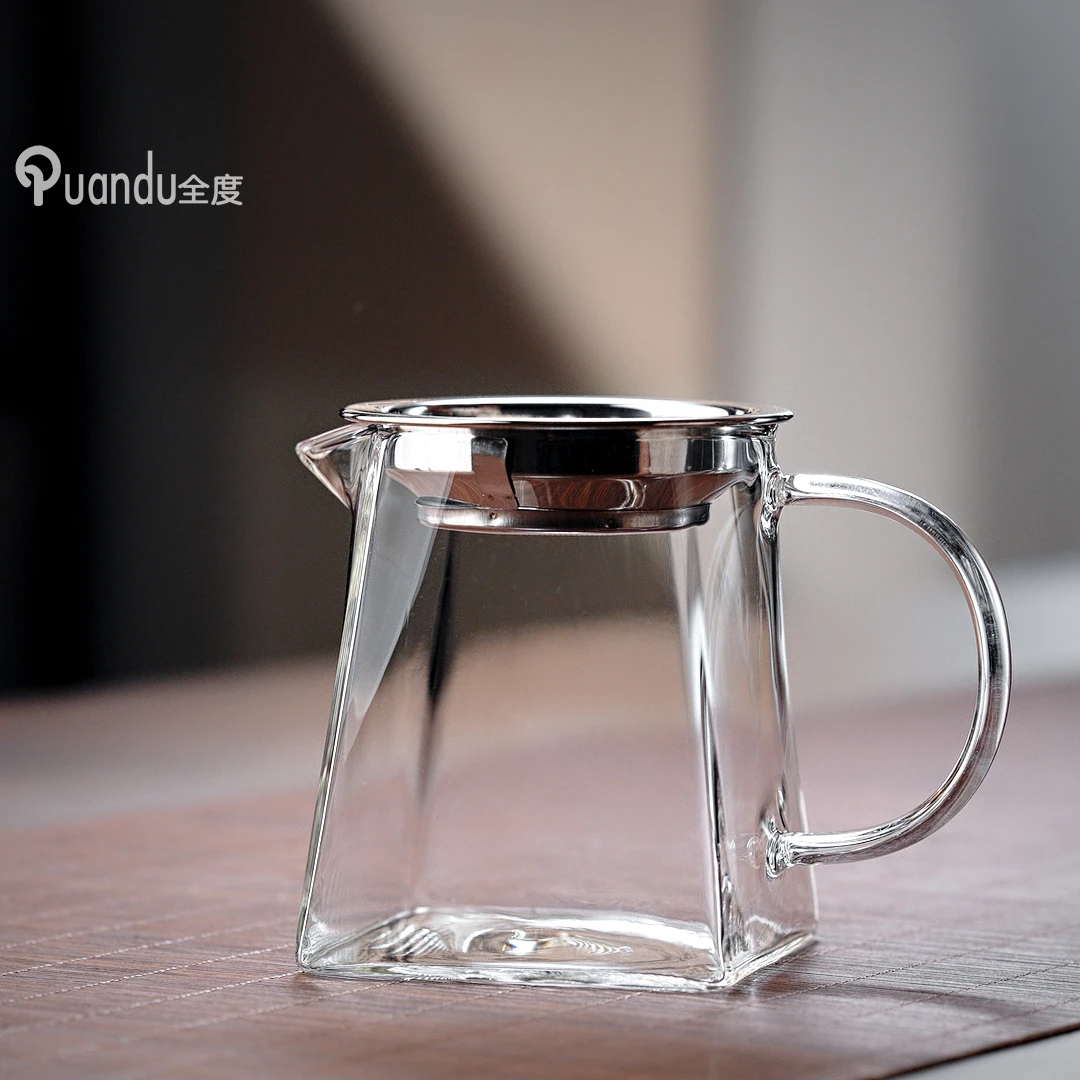 方形玻璃公道杯加厚耐热功夫茶具过滤泡茶海分茶器家用创意