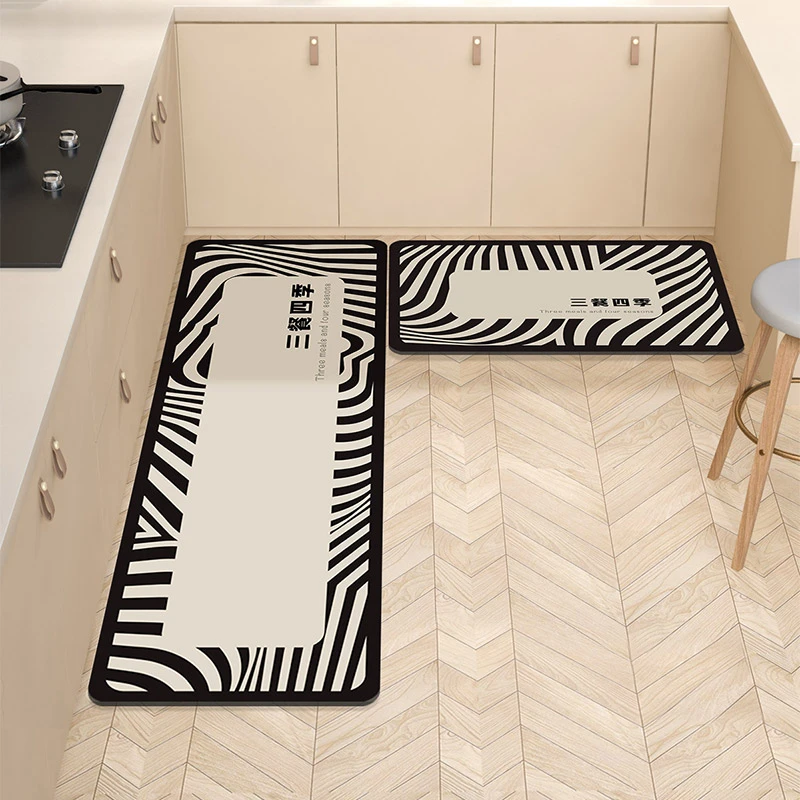 厨房防烫地垫防油防水家用简约耐脏长条垫防滑脚垫免洗大面积垫子