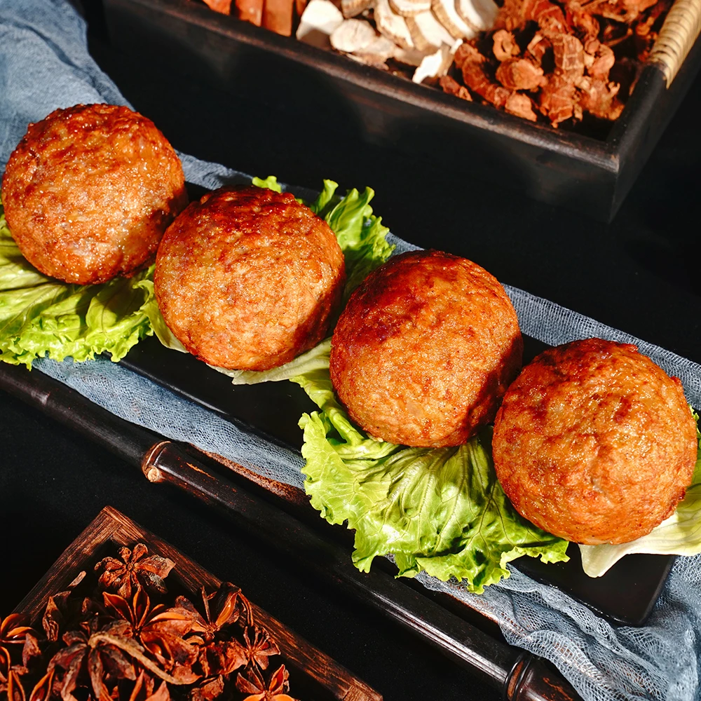 苏北大席味狮子头一盒四个狮子头配高汤徐州大席风味小四喜丸子