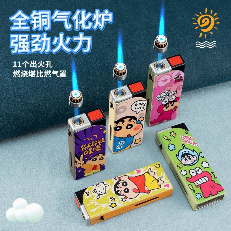 卡通款金属机 彩印图案 蓝焰直冲打火机创意卡通图案新款