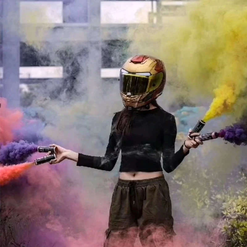 徒步登山手持彩烟雾棒新年拍摄摩旅机车户外求救信号彩色烟雾神器