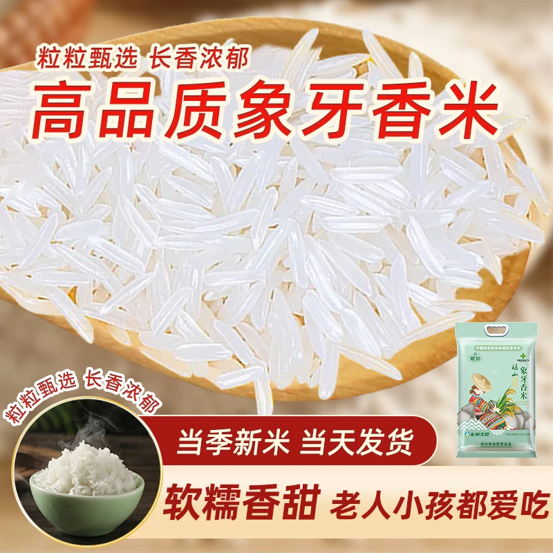 正宗瑶山象牙香米晚稻新鲜猫牙米农家当季煲仔饭现磨一级大米2kg