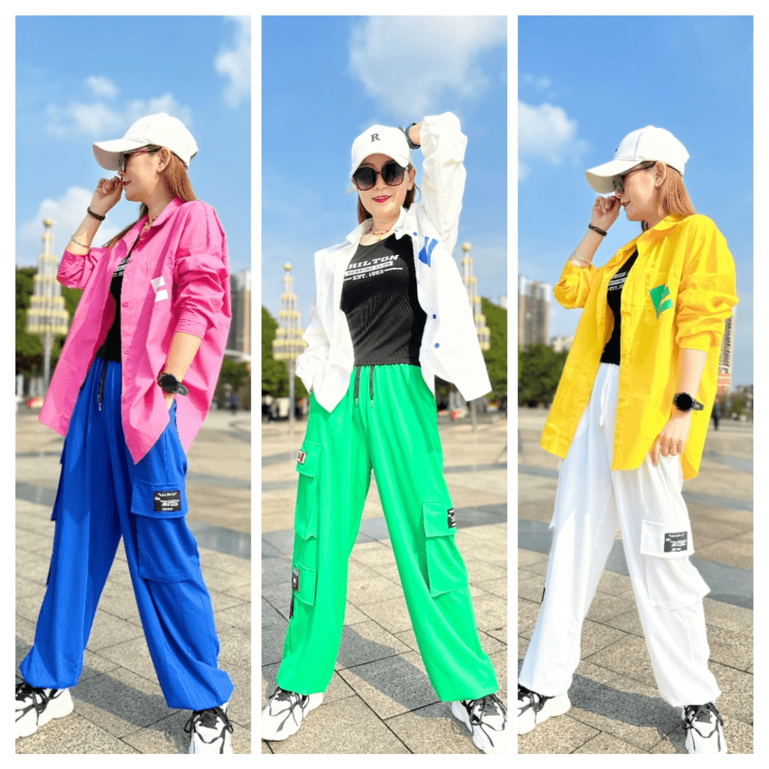 新款春秋薄款棉衬衣+薄款贴标工装裤