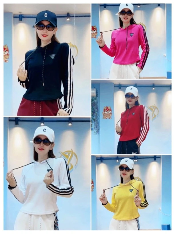 CX秋季帽衫弹力棉条纹长袖体恤