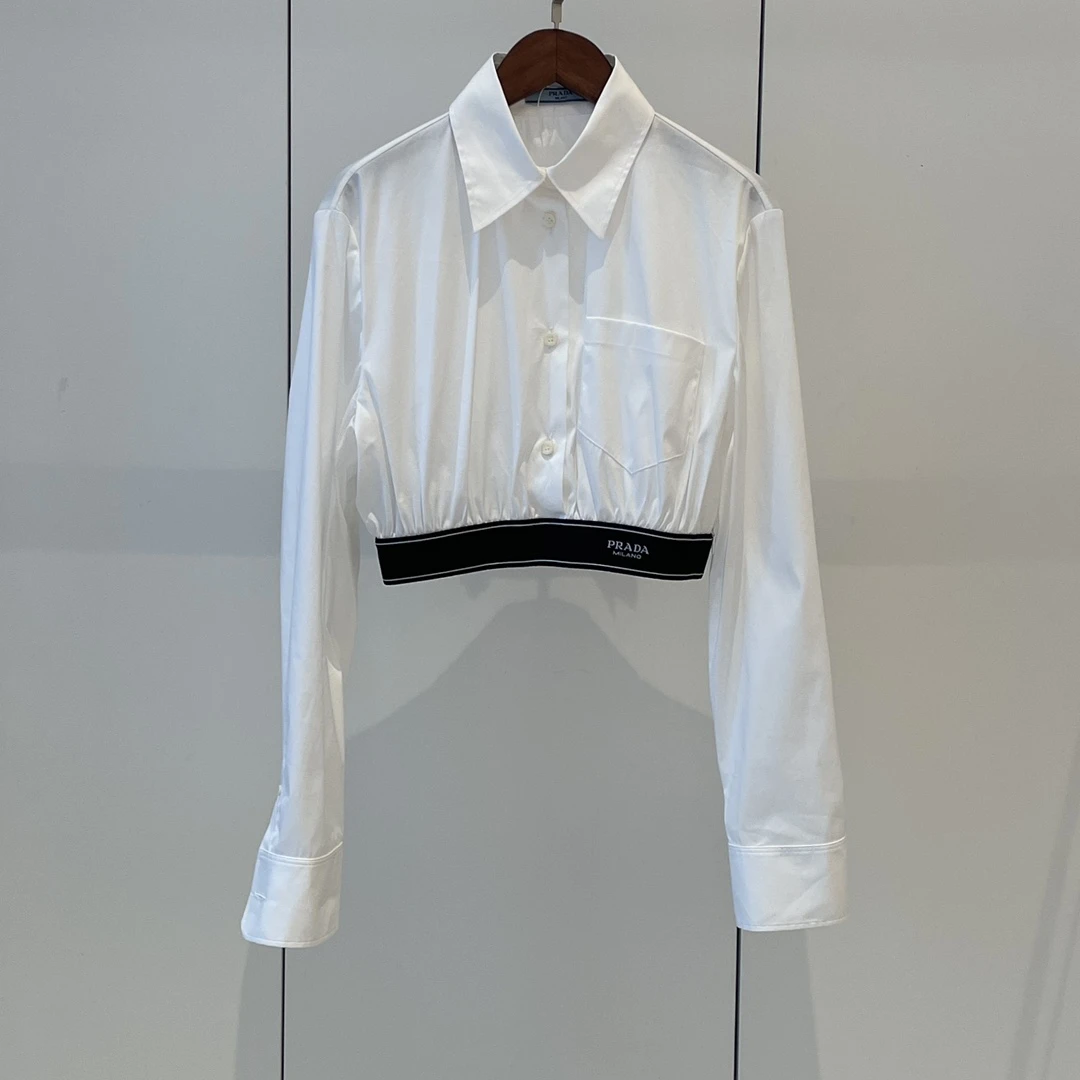 prada 白色衬衫/38码/95新/NBY6065