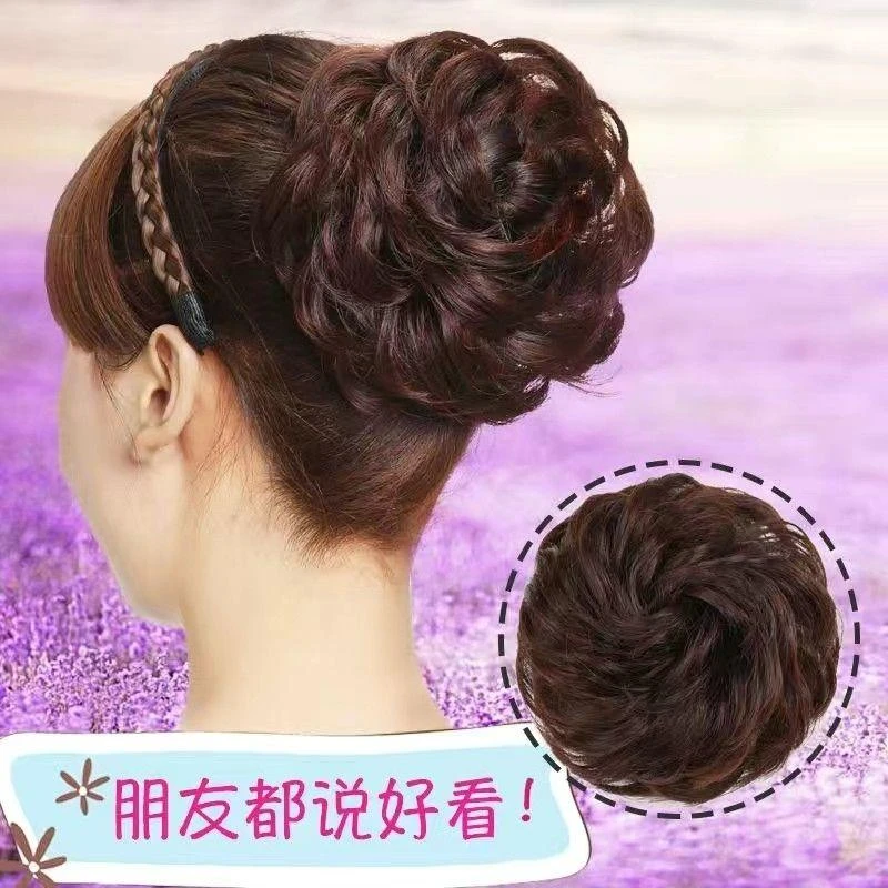 丸子发包假发筋发包头花圈气质马尾仿真头顶韩式弹力清爽蓬松盘发