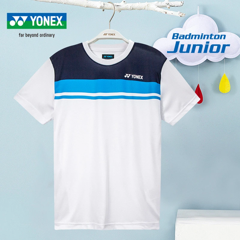 YONEX尤尼克斯儿童羽毛球服男童女童运动服yy短袖T恤速干16637JEX