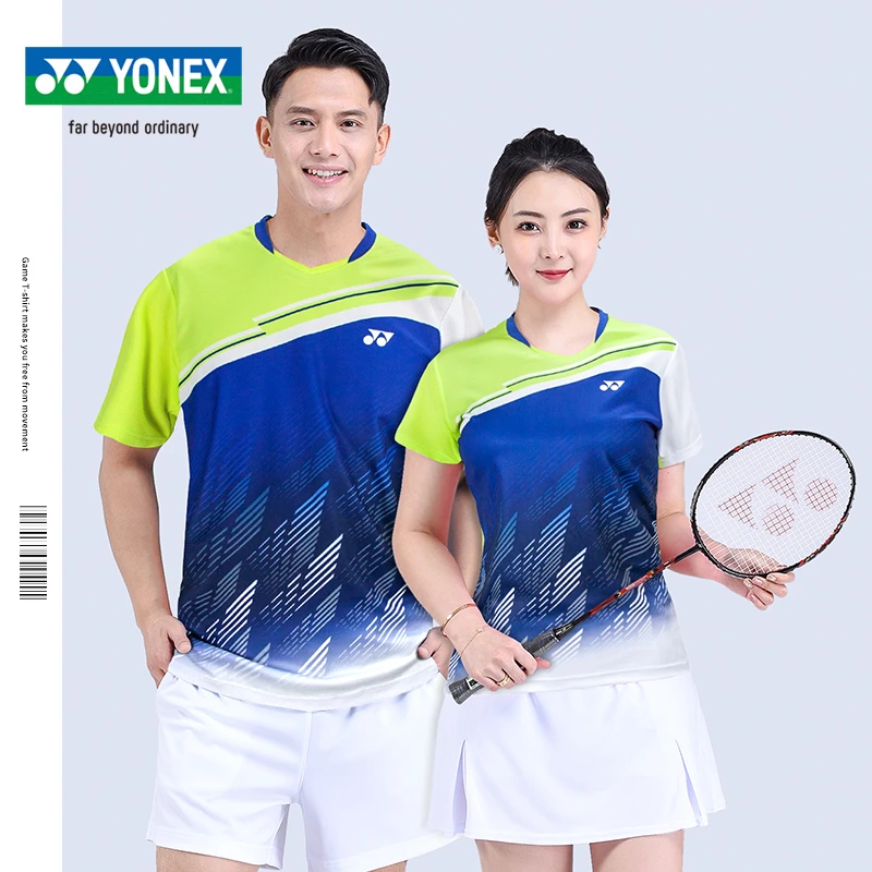 YONEX尤尼克斯羽毛球服吸汗速干比赛训练服yy男女运动短袖 球衣