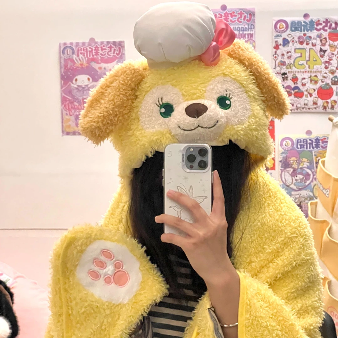 【TY】可爱饼饼软萌厨师狗披肩毛毯连帽斗篷午睡毯加厚饼饼披肩毛毯