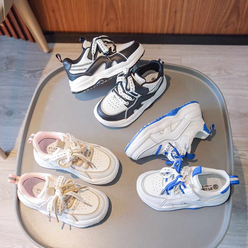 2024板鞋春秋时尚百搭透气男童板鞋女童小白鞋中大童运动鞋8050
