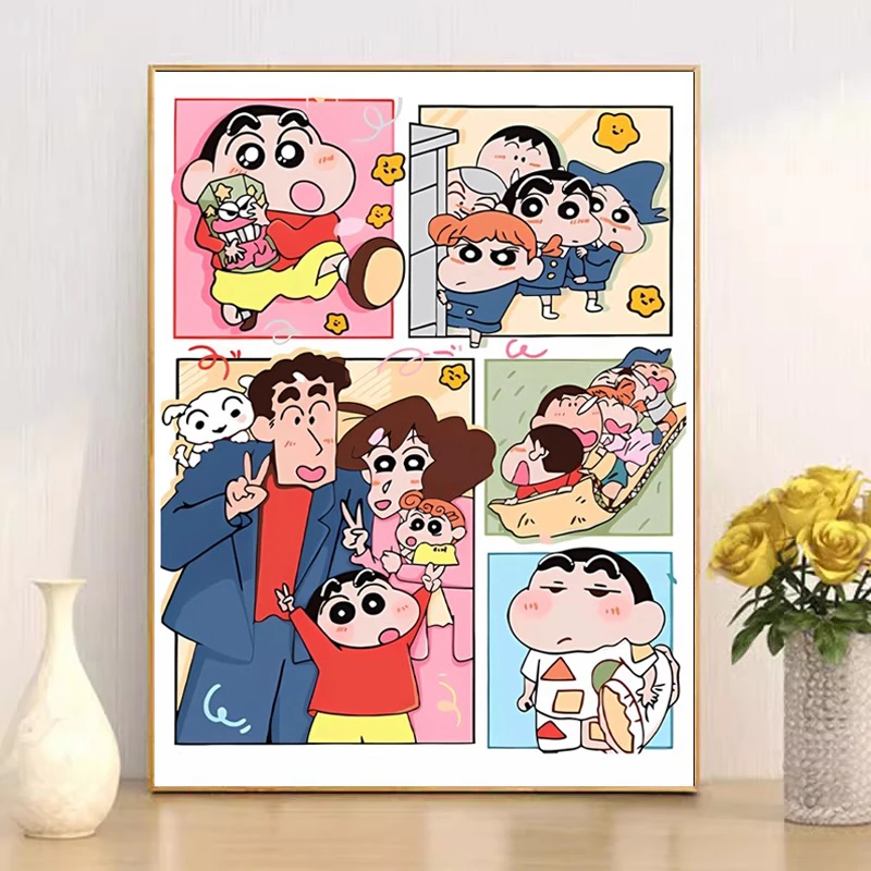 蜡笔小新全家福十字绣2025新款卧室客厅卡通动漫可爱线绣简单手工