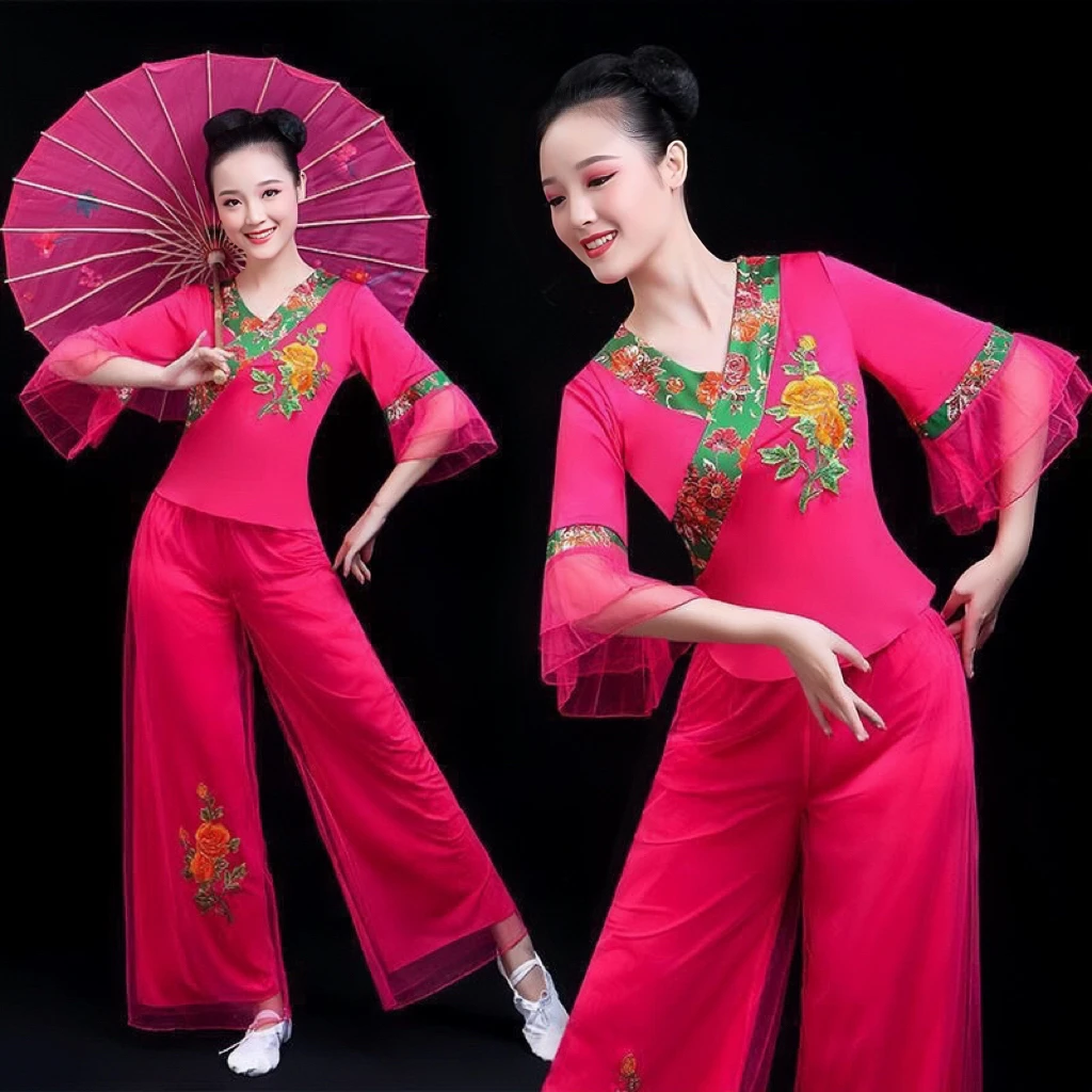2023广场舞服装新款套装秧歌舞表演服民族风舞蹈服古典舞演出服女