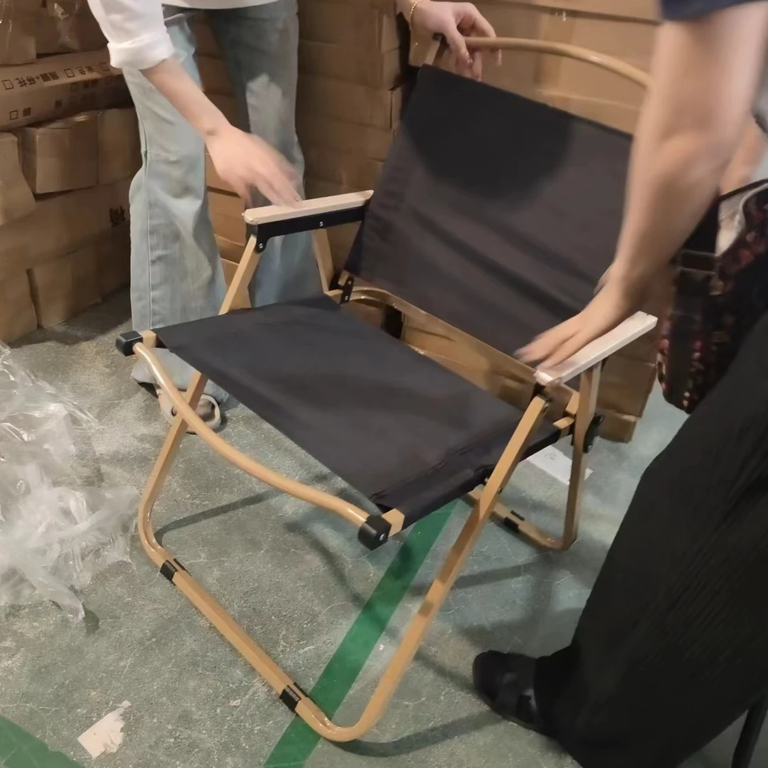 A2 无包装大款黄架黑布 架克米特折叠椅户外椅 40*40*60
