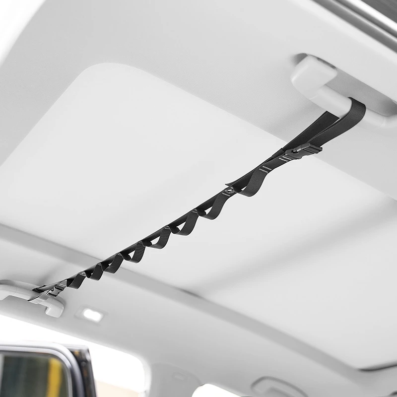 车载衣架后备箱晾衣绳汽车内用晒衣杆后排固定挂衣服架自驾游挂带