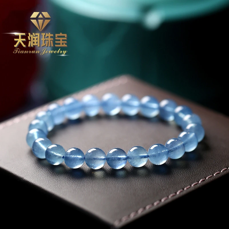 【粉丝福利】天然海蓝宝石手串 蓝水晶宝石简约时尚男女情侣男女款