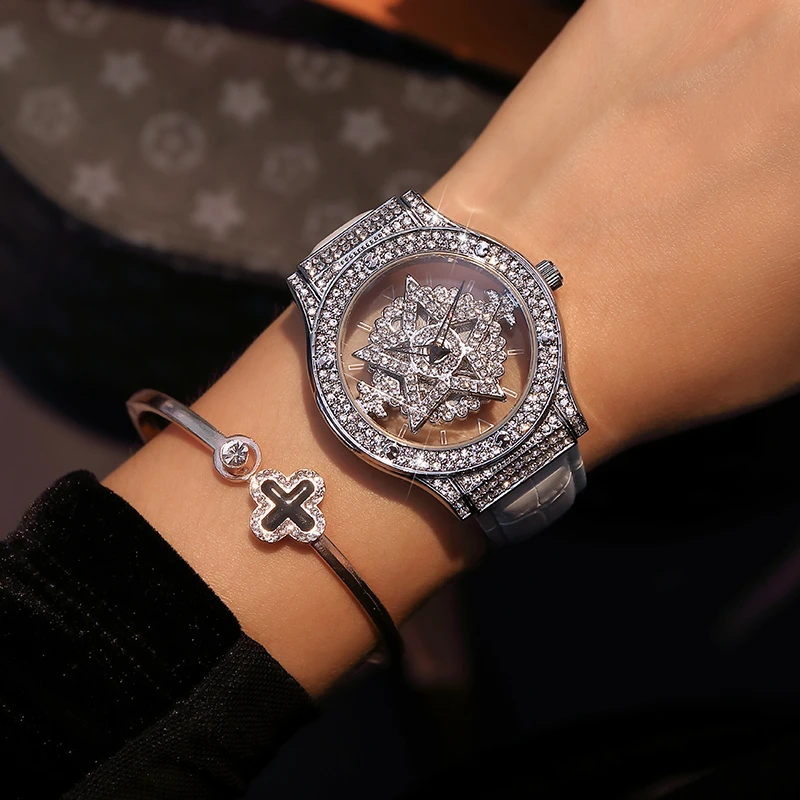 Boshidun【专柜正品】2024新款幸运五芒星雪花女神轻奢腕表8167