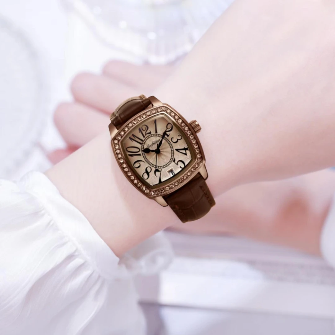 Boshidun【专柜正品】2025新款气质百搭商务风防水轻奢女表8180