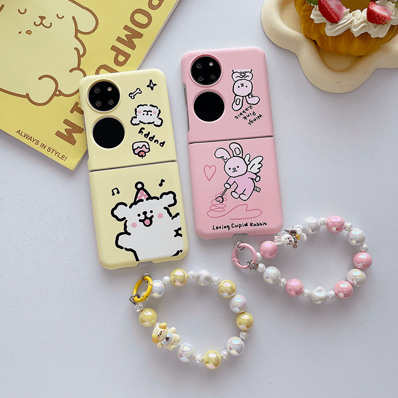 pazo 适用华为pocket2手机壳带挂绳p50pocket全包链条卡通可爱小众女生