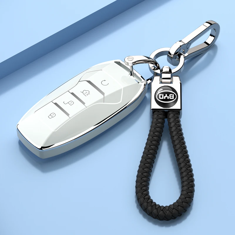 适用于比亚迪宋plusdmi钥匙套宋plusev钥匙包汉dmi汽车用品装饰壳