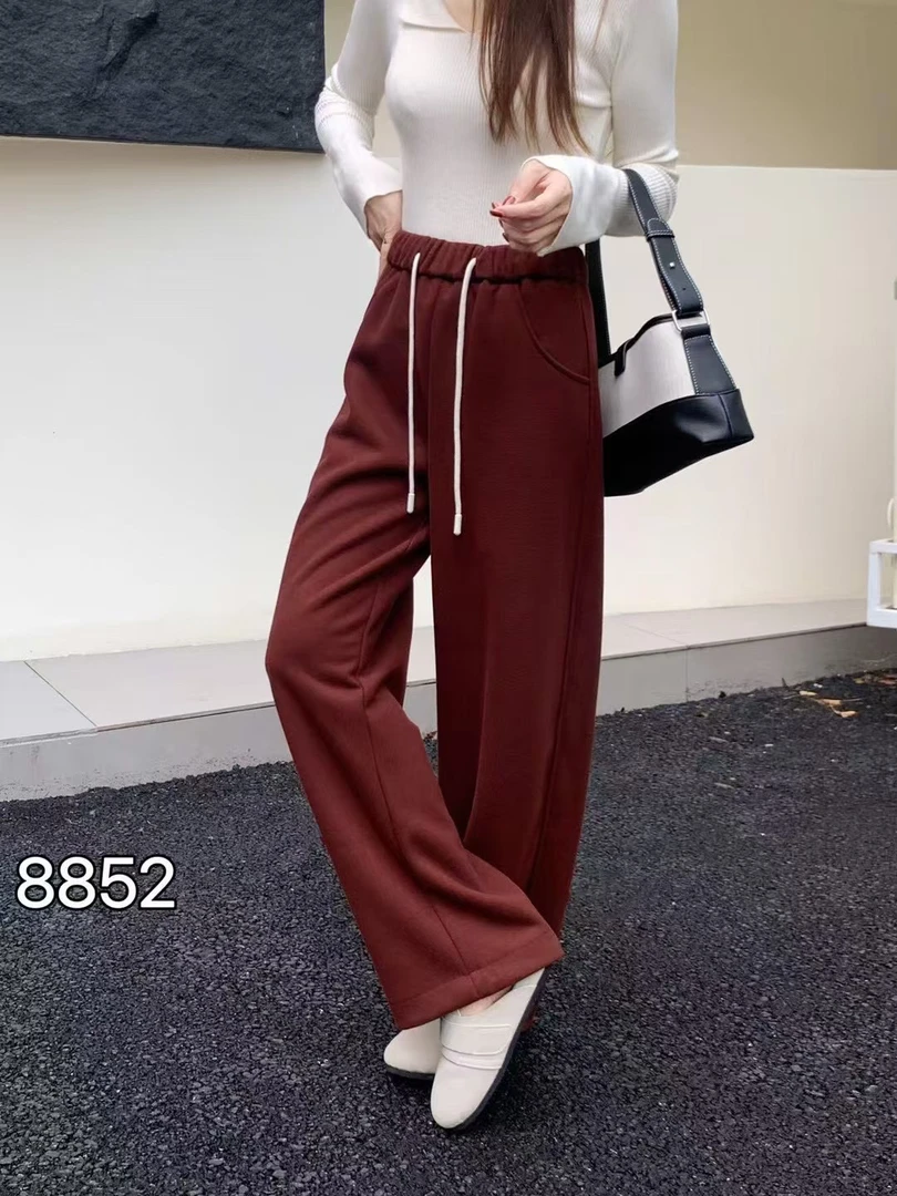 【心依阁铭品】8852羊毛直筒糯米裤简约时尚百搭显瘦