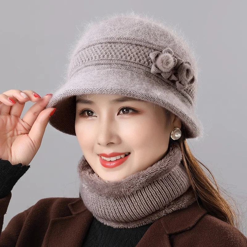 帽子女士冬季防寒加厚中老年人奶奶保暖帽子2023新款兔毛妈妈帽子