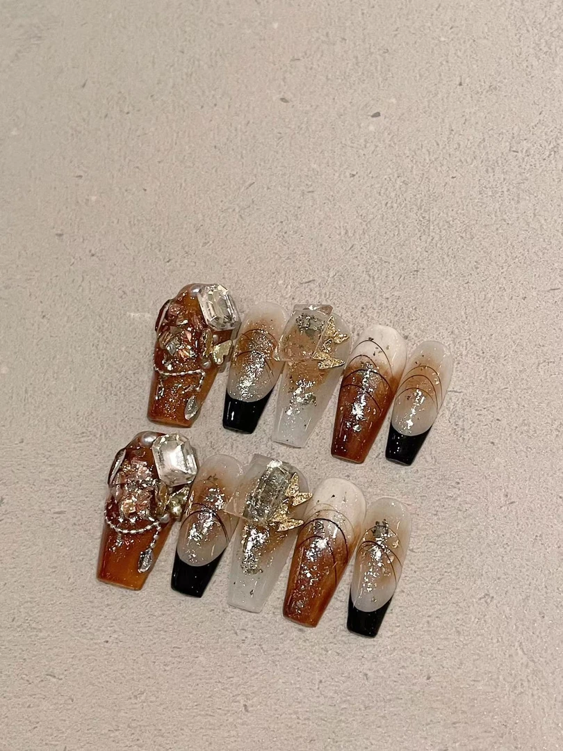 Mori茉莉  | 墨池【纯手工穿戴甲】10片