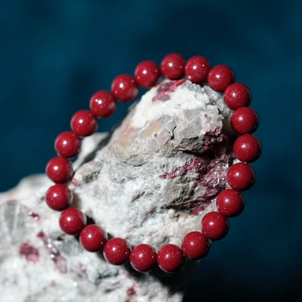 含辰砂工艺品朱砂紫金砂8mm素圈手串静心紫金砂手串