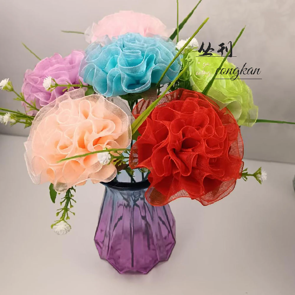 康乃馨材料包DIY手工丝带花家居摆件（不含花瓶）