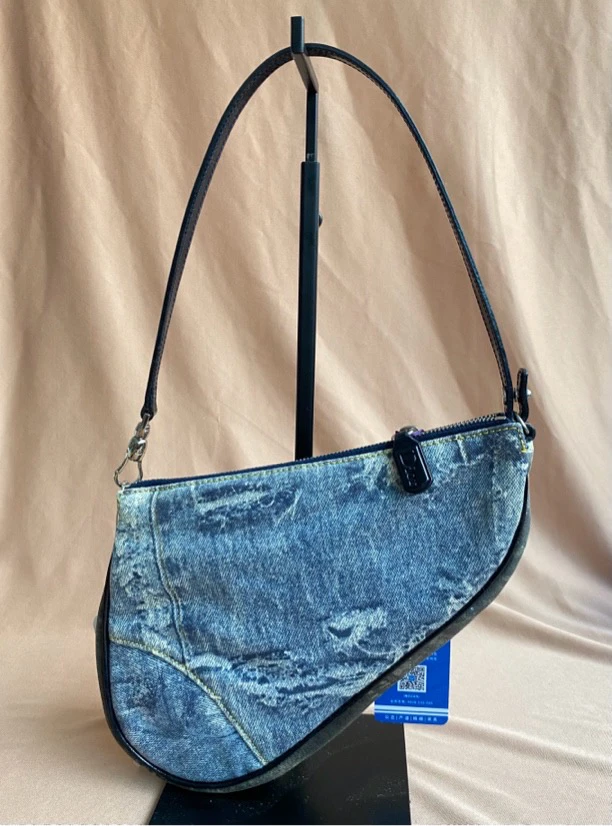 95新 DIOR/迪奥 牛仔马鞍包 正常使用痕迹12389