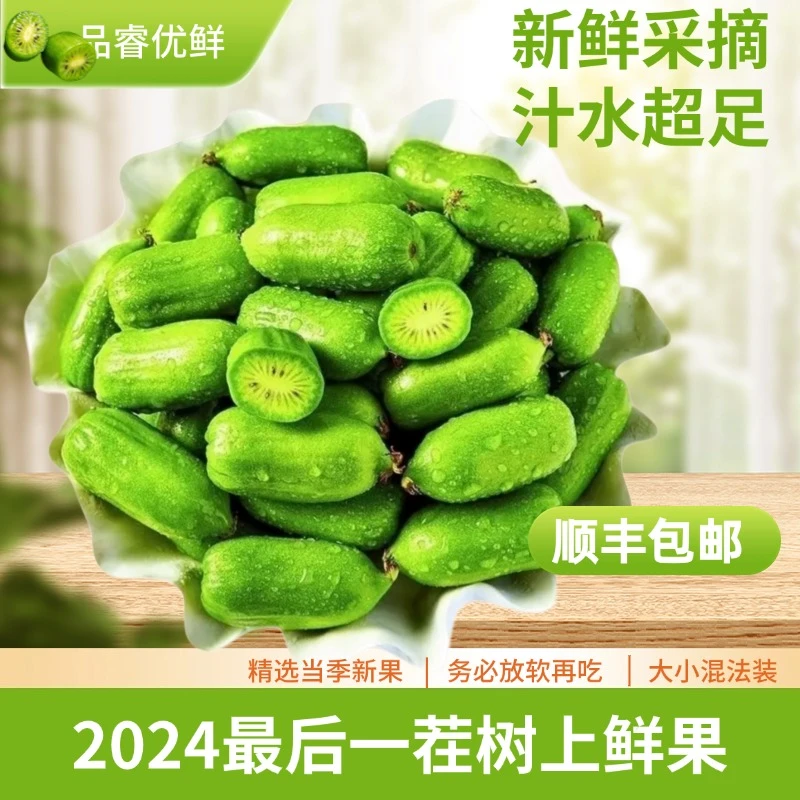 新鲜水果东北奇异莓软枣猕猴桃龙成2号软糯香甜顺丰迷你猕猴桃