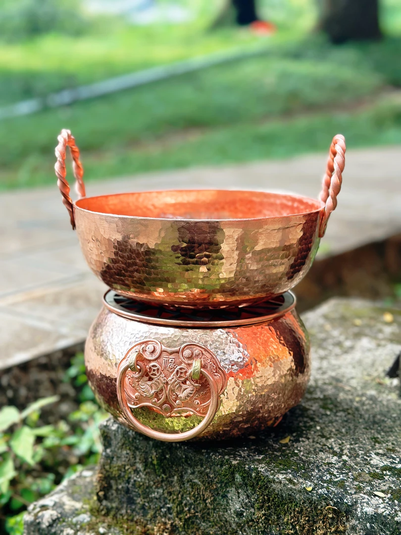 纯紫铜汤锅火锅米线锅加厚升级耐烧耐用铜锅紫铜炉子家用餐厅厨具