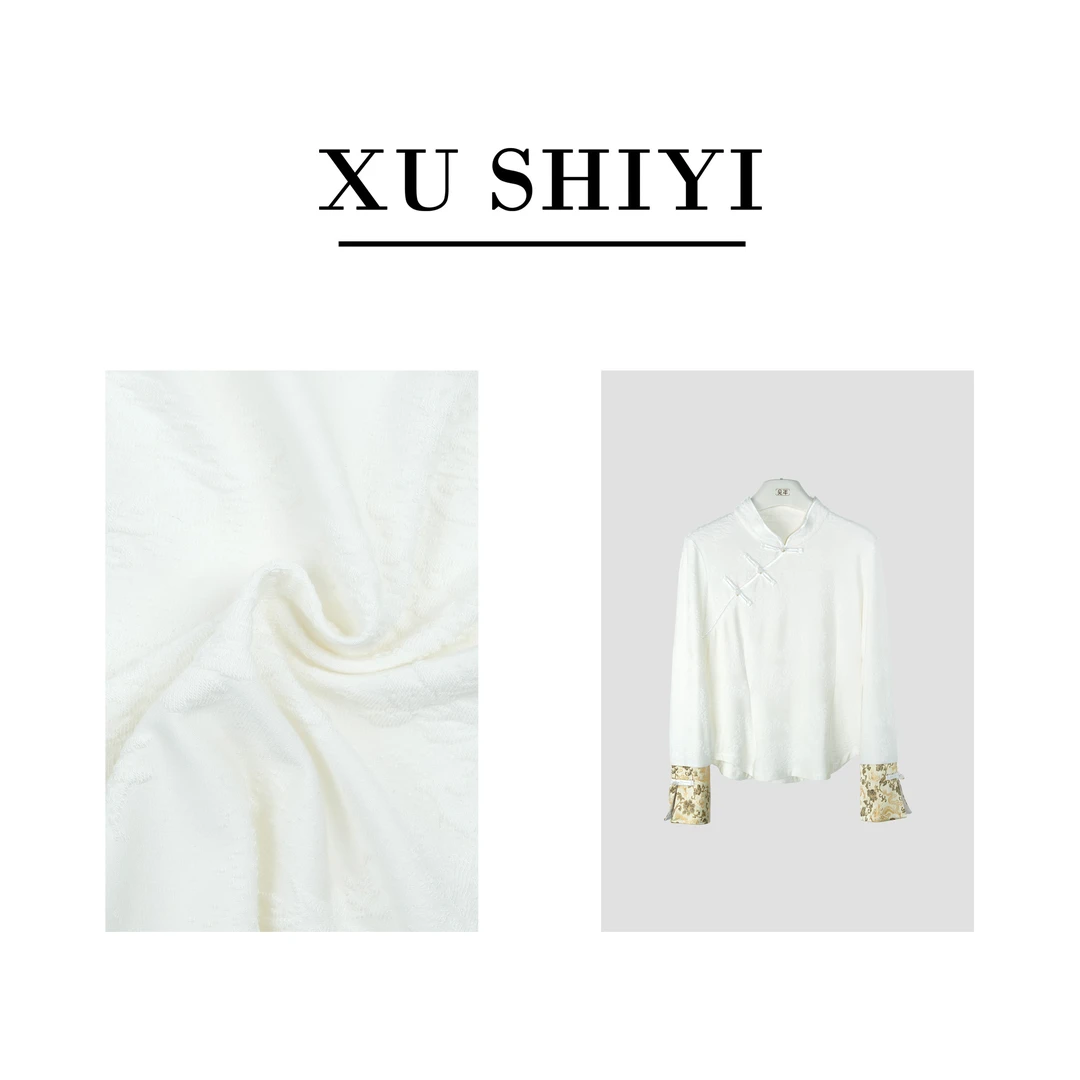 【龙颜】新中式国风半高领长袖套头毛毛打底衫E7081