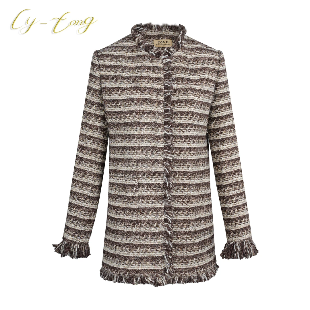 【彤姐原创】秋冬新品小香风气质设计师款轻奢编制毛呢外套W23B025