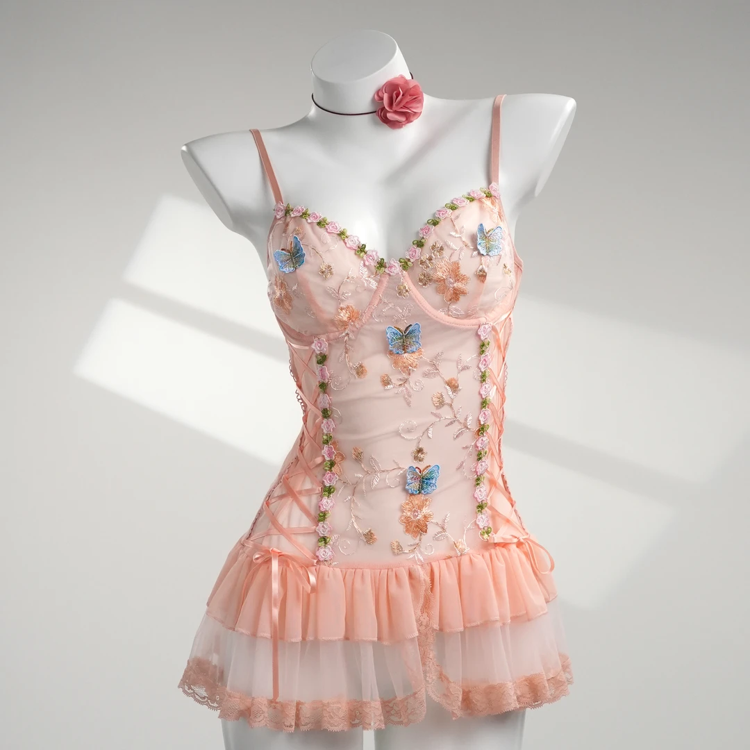 物语【90-210斤】大码镂空性感吊带新款女士睡裙71988